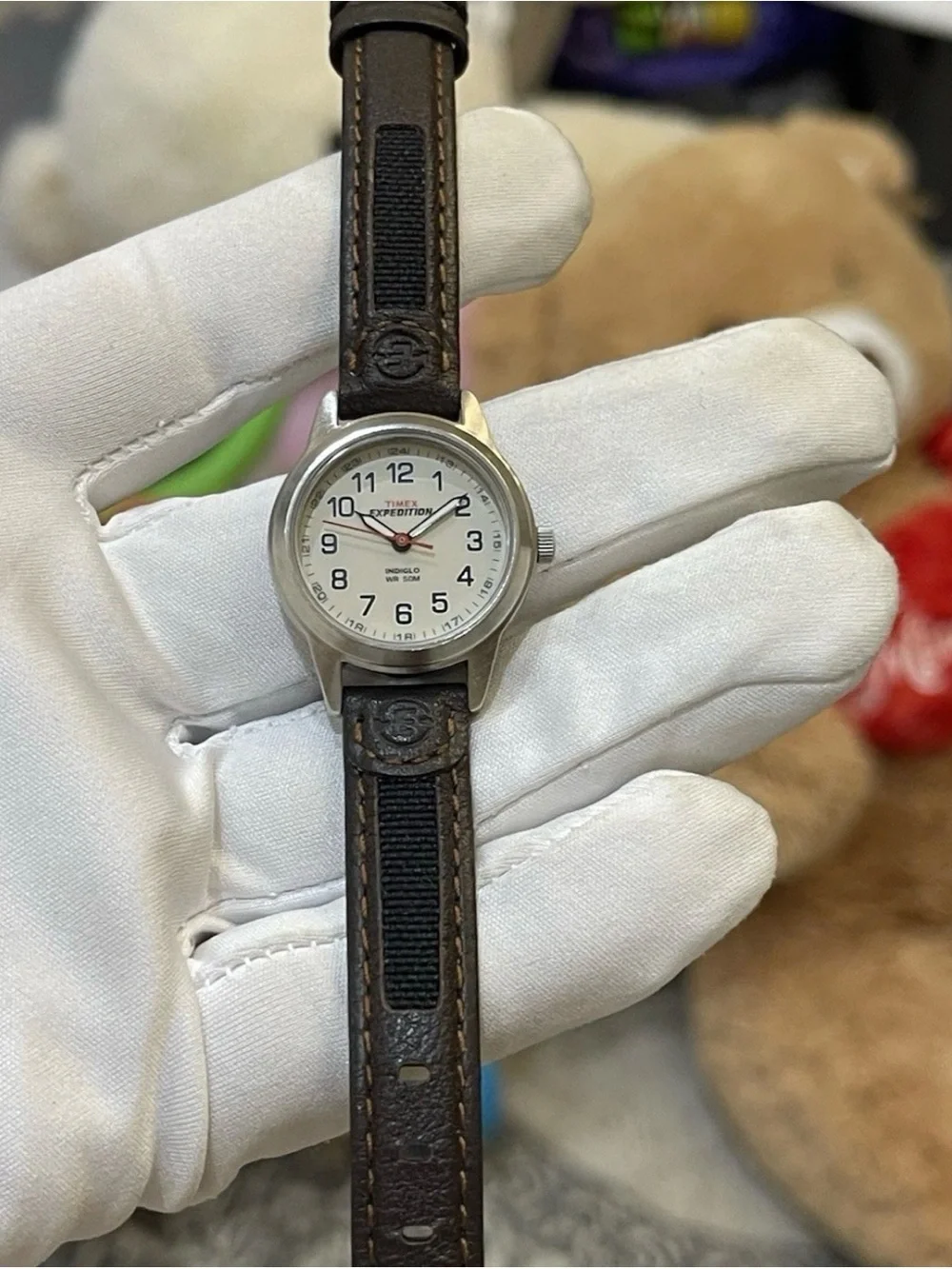 Timex Expedition Womens Watch T41181 Indiglo WR 50M Quartz 26mm Brown Leather